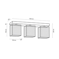 Lampa sufitowa Norman Wood 3xE27 Max.25W Dąb olejowany/Chromowany metal 8175374