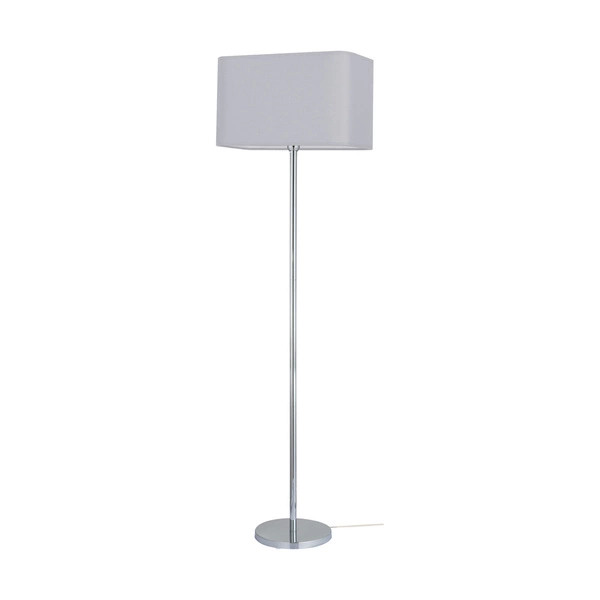 Cadre Floor Lamp 1xE27 Max.40W Chrome Metal/Transparent PVC Cable/Gray Fabric Shade 13910128