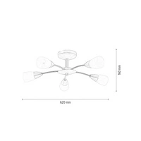 Lampa Sufitowa Oriana 5xE14 Max.40W Metal Satin/Białe Szkło 9031527