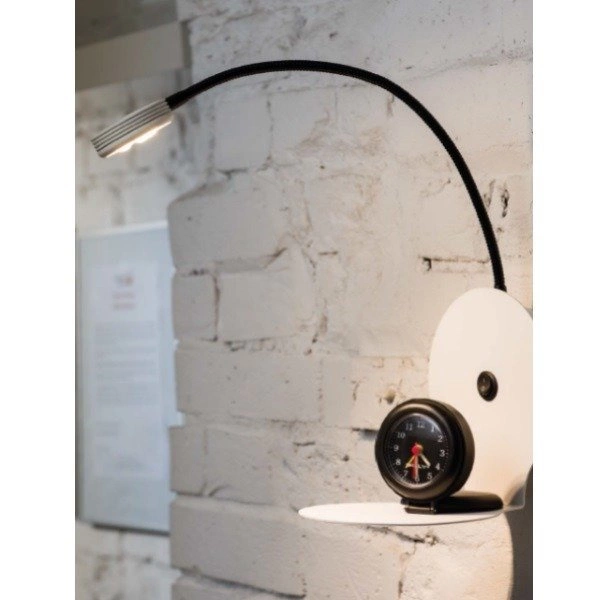 Lampa ścienna ARLES biała z małą okrągłą półką 5850102