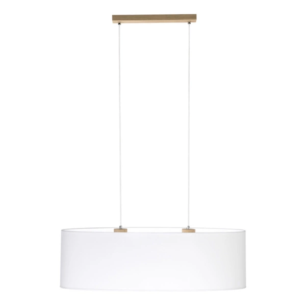 Dove Pendant Lamp 2xE27 Max.40W Oiled Oak/Transparent PVC Cable/Gray Fabric Shade 17390274