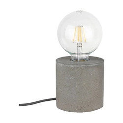 Mocna okrągła lampa stołowa 1xE27 Max.25W szary beton/czarny kabel PVC 6070936