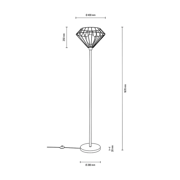 Raquelle Floor Lamp 1xE27 Max.60W Black/Black PVC 12470104