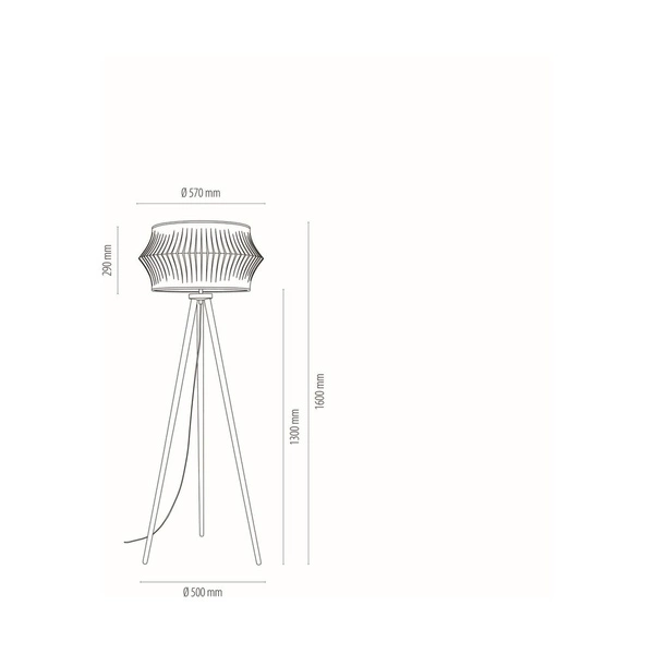 Lotus Lampa Podłogowa 1xE27 Max.40W Czarny/Czarny PVC/Antracyt 74163004