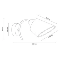 Mette Wood Wall Lamp 1xE27 Max.40W Walnut Beech Wood/Chrome Metal/White Fabric Shade 8341176