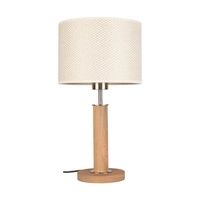 Benita Table Lamp 1xE27 Max. 40W Oiled Oak/Matte Nickel/Cream-Silver 7017400511528