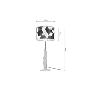 Lampa stołowa Espacio 1xE27 Max.60W Dąb olejowany/Czarny metal/Czarny kabel z tkaniny/Tapeta wielobarwna 862489104