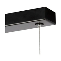 Lampa Wisząca Lucas 1xLED Samsung 24V Zintegrowana 2380lm 3000K 25,5W Bejcowana Sosna Szara/Czarny Metal/Przezroczysty Kabel PCV ze ściemniaczem dotykowym 69470104