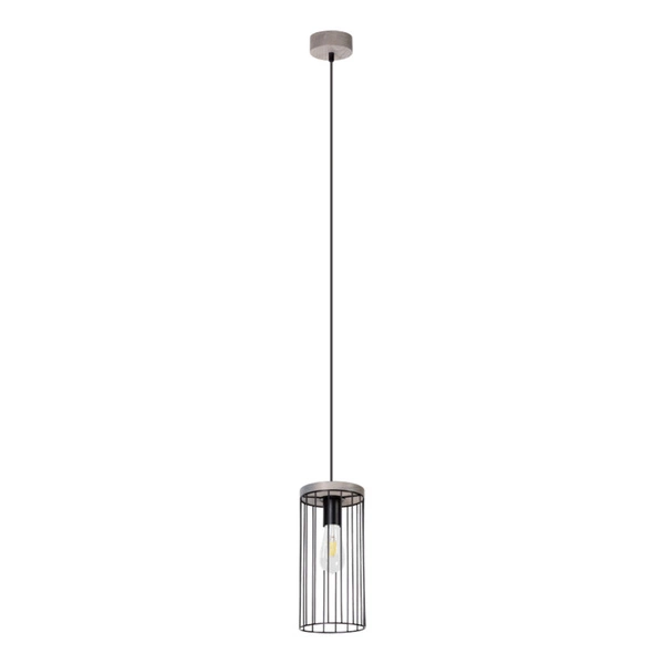 Timeo Pendant Lamp 1xE27 Max.60W Stained Pine Gray/Black PVC Cable/Black Metal 195109157