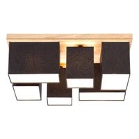 Paloma Ceiling Lamp 6xE27 Max.25W Oiled Oak/Black Fabric Shade 2454674