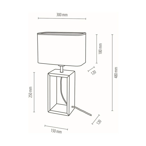 Cadre Lampa Stołowa 1xE27 Max.25W Dąb Olejowany/Czarny/Biały 7712974