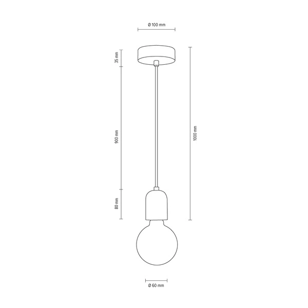 Amory Pendant Lamp 1xE27 Max.60W Gray/Black-White 9774136