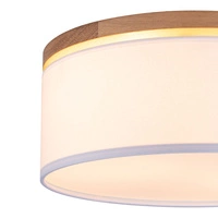 Josefina Ceiling Lamp Incl. 1xLED Integrated 1650lm 2700K 18W Stained Pine Brown/White Fabric Shade 4015111010746