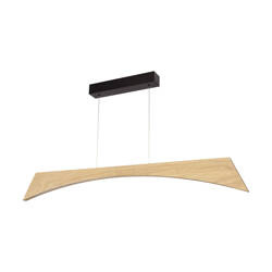 Ziad Pendant Lamp 1xLED 24V Int.14W Black/Oiled Oak with Touch Dimmer/Rollizug