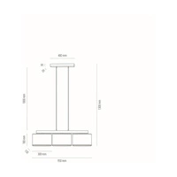 Cadre Pendant Lamp 3xE27 Max.25W Oiled Oak/Transparent PVC/White 875210374