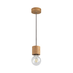 Trongo Round Pendant Lamp 1xE27 Max.60W Oiled Oak/Anthracite/Braided