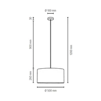 Lampa wisząca Leila 1xE27 maks. 60W chromowany metal/przezroczysty kabel PVC/wielokolorowy papier + klosz z PCV ze wzorem Paisley 3563028
