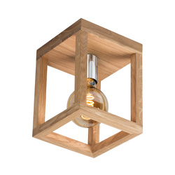 Kago Ceiling Lamp 1xE27 Max.60W Oiled Oak/Chrome