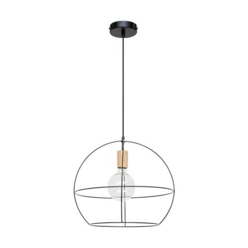 Casa Palla Pendant Lamp 1xE27 Max.60W Black/Oiled Oak 178419104