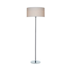 Leila Floor Lamp 1xE27 Max.60W Chrome Metal/Transparent PVC Cable/Multicolor Paper+PCV Shade with Paisley pattern