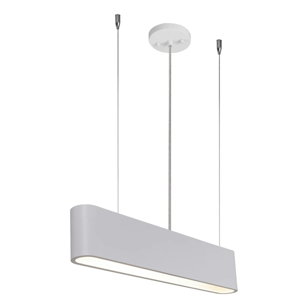 Illumina Pendant Lamp Incl. 1xLED Integrated 1350lm 3000K 28W White Metal/Transparent PVC Cable/White Fabric Shade 1931102