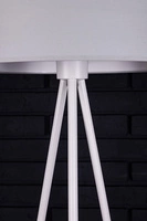 Tripod Floor Lamp 1xE27 Max.40W White Metal/Transparent PVC Cable/Gray Fabric Shade 6010203110511