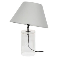 Dove Table Lamp 1xE27 Max.40W Transparent Glass/Black Fabric Cable/Gray Fabric Shade 779149110
