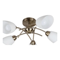 Viletta Ceiling Lamp 5xE27 Max.60W Patina Metal/White Glass 8141511
