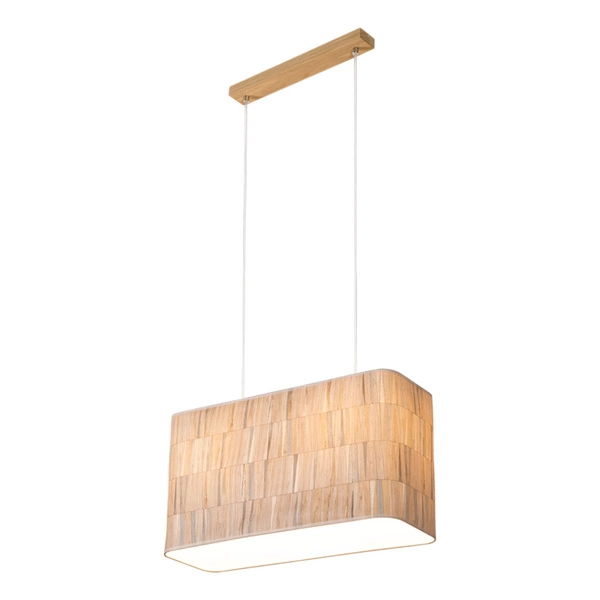 Malo Hanging Lamp 2xE27 Max.40W Oiled Oak/Transparent PVC/Multicolor 872150274