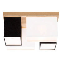 Paloma Ceiling Lamp 4xE27 Max.25W Oiled Oak/Black Fabric Shade/White Fabric Shade 2451474
