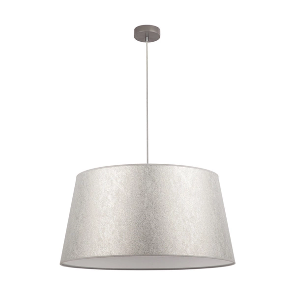 Prata Pendant Lamp 1xE27 Max.40W Gray Metal/Transparent PVC Cable/Silver Fabric Shade 957280327