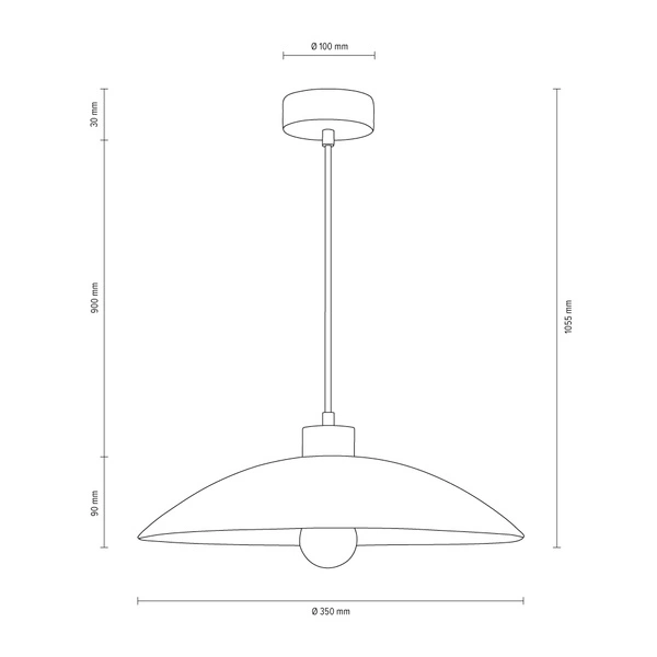 Jona Pendant Lamp 1xE27 Max.60W Oiled Oak/Anthracite/Braided/White 1408174