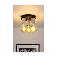 Lampa Sufitowa Notri 3xE27 Max.15W LED Dąb Bielony/Czarny Metal 4033218400000