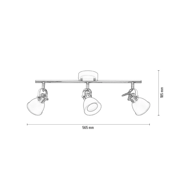 Anita Ceiling Lamp 3xGU10 Max.50W Chrome Metal/Black Metal 2766304