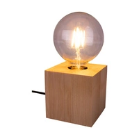 Trongo Square Table Lamp 1xE27 Max.25W Oiled Oak/Black PVC 7179174
