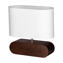 Marinna Table Lamp 1xE27 Max.25W Walnut Beech Wood/Transparent PVC Cable/White Fabric Shade 7611076