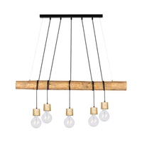 Trabo Pino Pendant Lamp 5xE27 Max.60W Stained Pine/Black PVC/Black 69315551