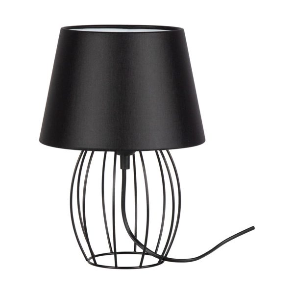 Merano Table Lamp 1xE27 Max.25W Black Metal/Black PVC Cable/Black Fabric Shade 7564104