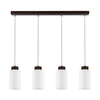 Bosco Pendant Lamp 4xE27 Max.60W Walnut/Transparent/White 1720476