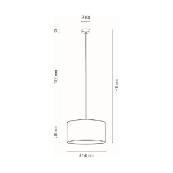 Paon Pendant Lamp 1xE27 Max.60W Black Metal/Black Fabric Cable/Multicolor Velvet Shade 15099104