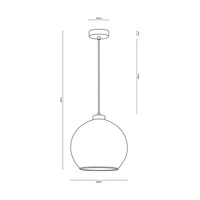 Canberra Pendant Lamp 1xE27 Max.60W Black Metal/Transparent PVC Cable/Smoked Glass 5500055