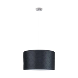 Mirabella Pendant Lamp 1xE27 Max.60W Chrome Metal/Black Fabric Cable/Black Synthetic Material Shade 1696928