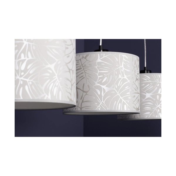 Mateo Pendant Lamp 3xE27 Max.25W Black Metal/Transparent PVC Cable/Beige Wallpaper 87811304