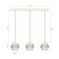 Lotus Lampa Wisząca 3xE27 Max.40W Czarny/Transparentny PVC/Antracyt 15630304