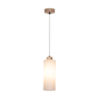 Zefir Pendant Lamp 1xE27 Max.60W Oiled Oak/Transparent PVC Cable/White Glass 113860174