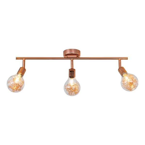 Lampa BULBS listwa sufitowa 3pkt żarówki miedziano - szklane 2507313