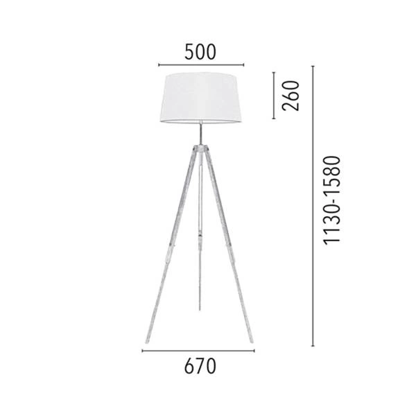 Tripod Floor Lamp 1xE27 Max.60W Black/Transparent/White 6021004