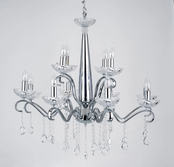 Lampa Wisząca Alessa 12xE14 Max.40W Chrom Metal/Przezroczyste Szkło 9011228