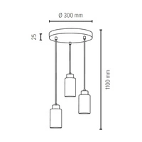 Bosco Lampa Wisząca 3xE27 Max.60W Orzech/Transparentny/Biały 1720576