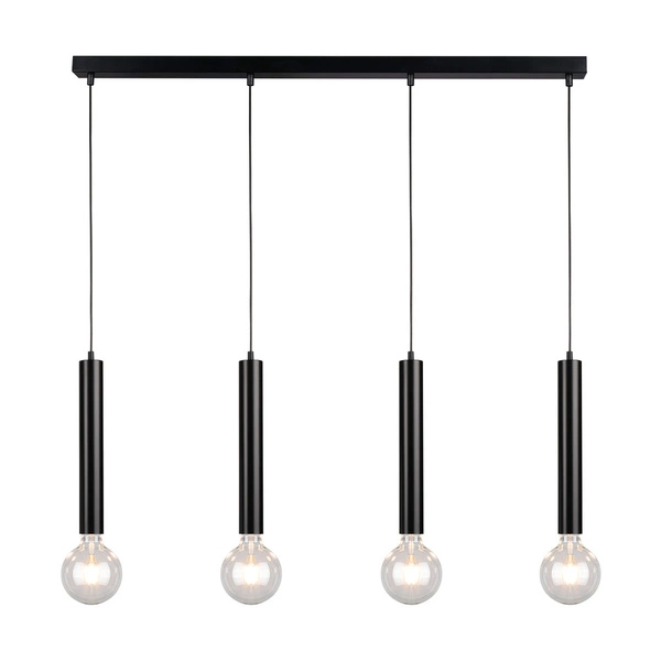 Lampa wisząca w kształcie beczki 4xE27 Max.60W Czarny metal/czarny kabel PVC 16709404